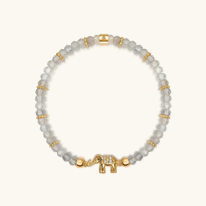 Mind Nourisher Labradorite Elephant Charm Bracelet