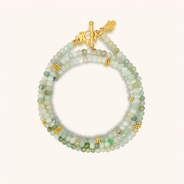 Manifest Abundance Jade Elephant Wrap Bracelet