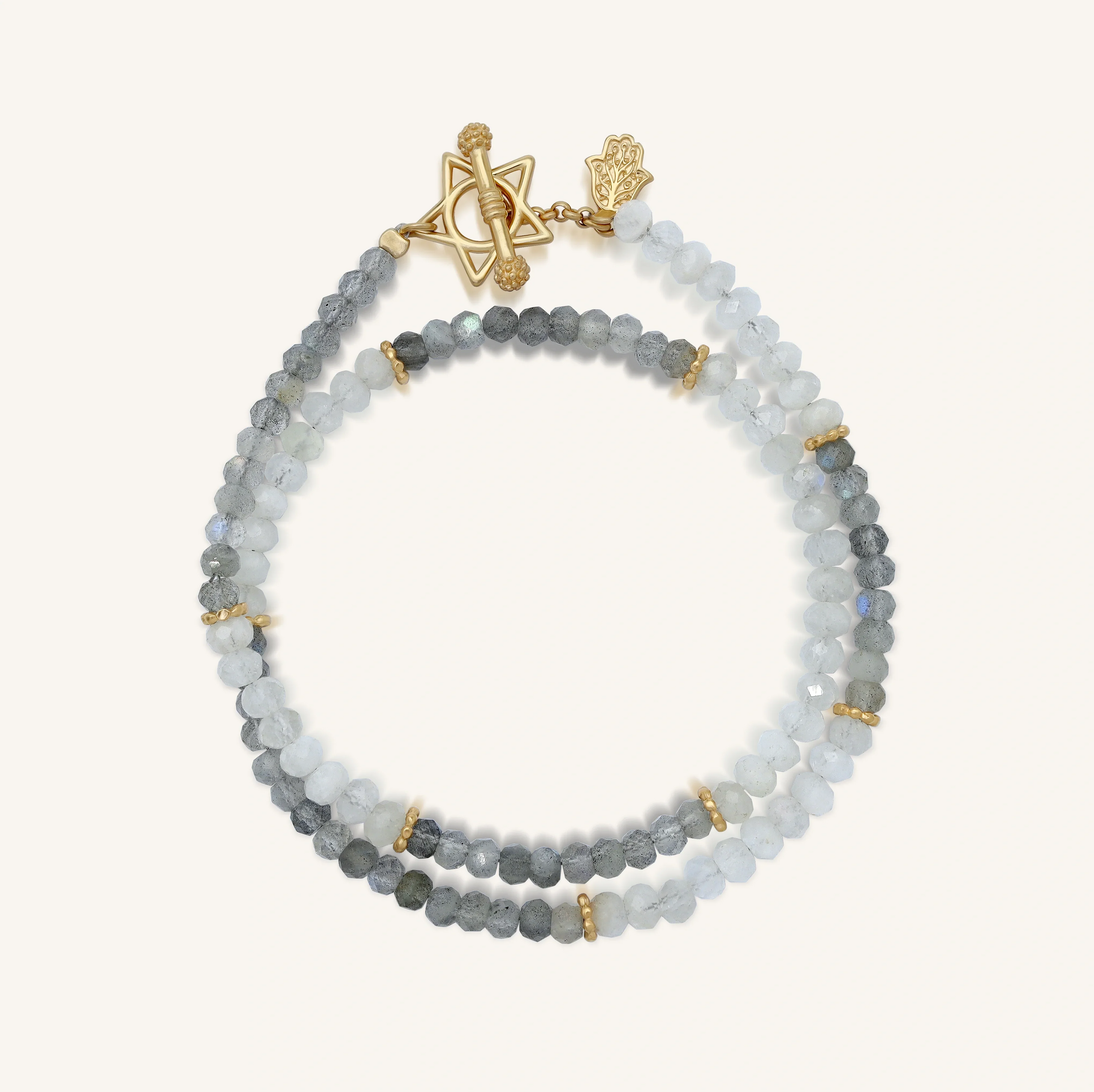 Celestial Path Moonstone Labradorite Star Wrap Bracelet