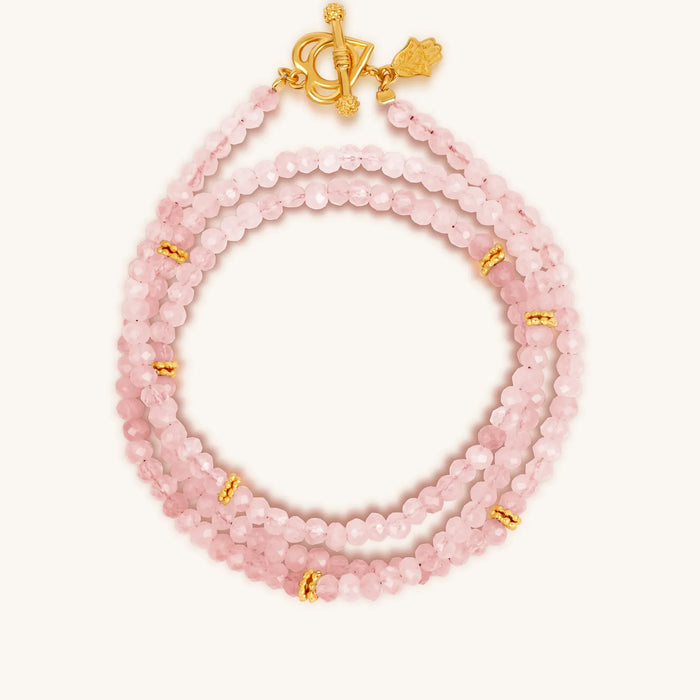 Embrace of Love Rose Quartz Heart Charm Wrap