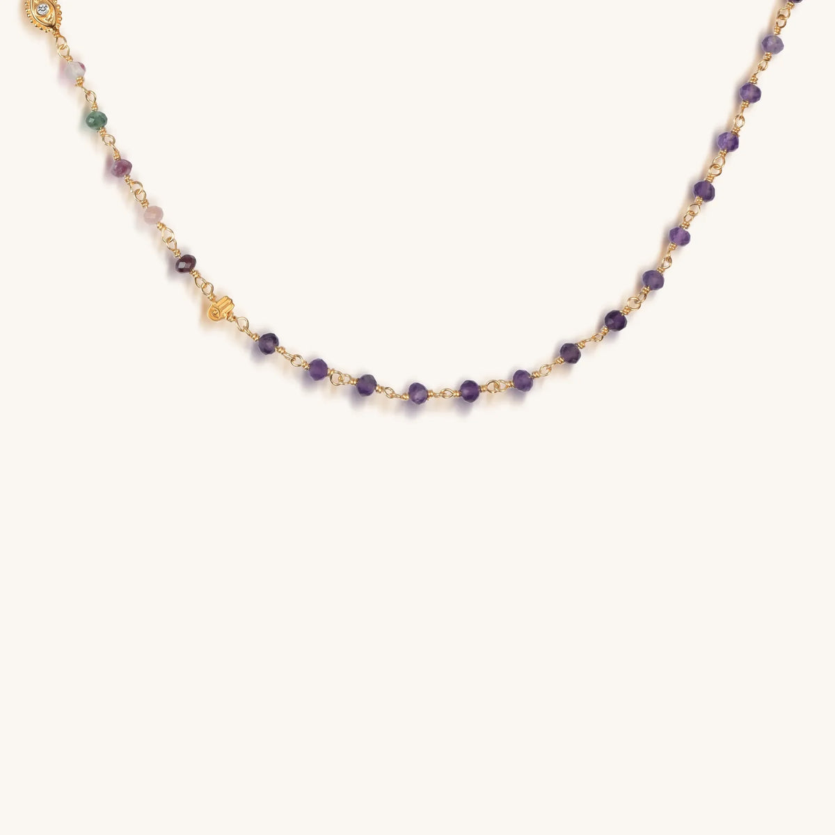 Tranquil Voice Amethyst Rose Quartz Tourmaline Triple Protection Wrap