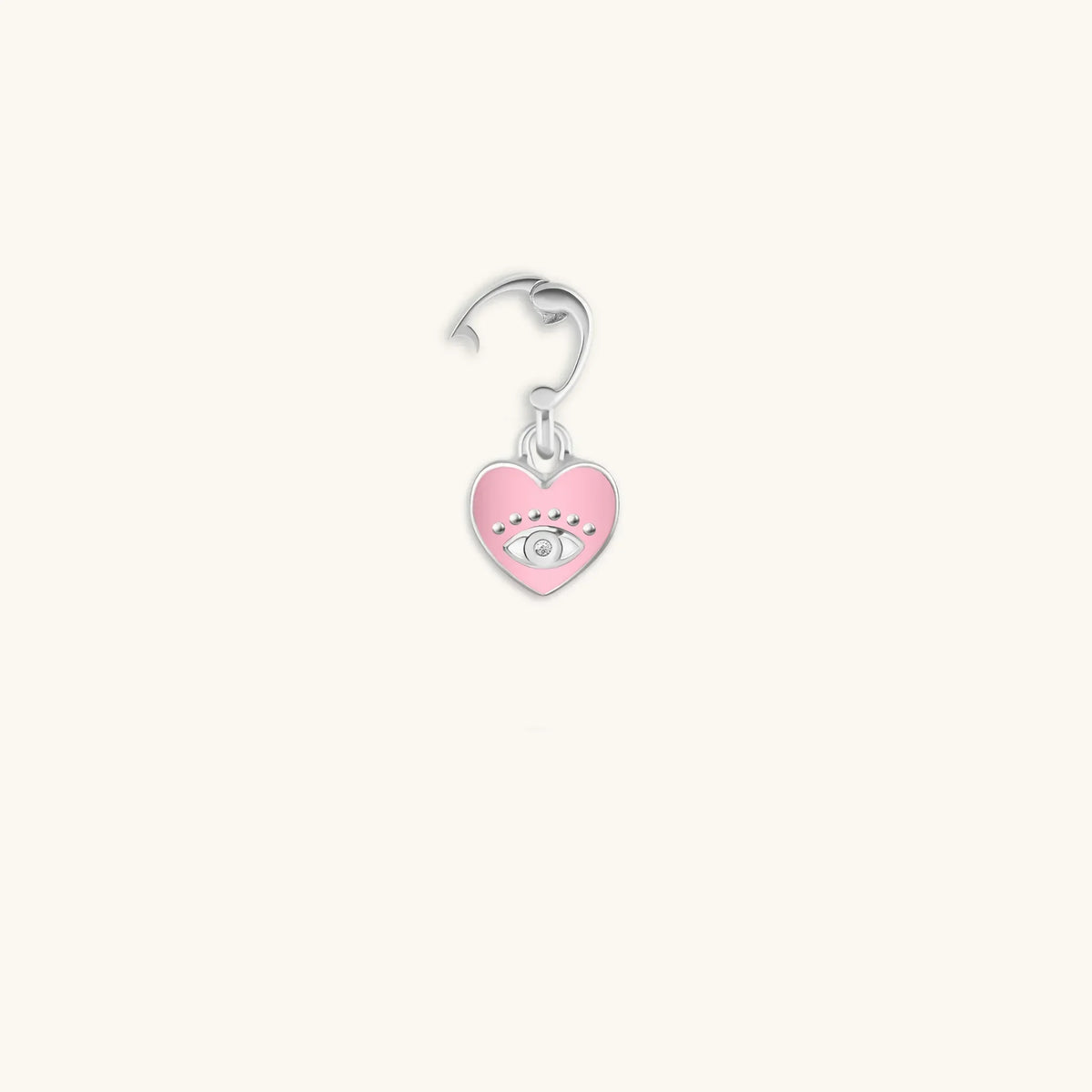 Love’s Protection - Heart with Evil Eye Silver Charm