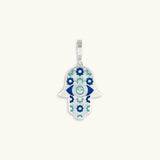 Safe & Sound Silver Patterned Hamsa Charm