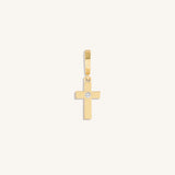 Gleaming Faith Gold Cross Charm
