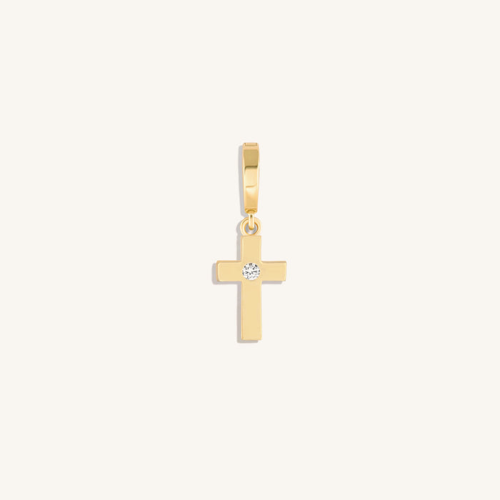 Gleaming Faith Gold Cross Charm