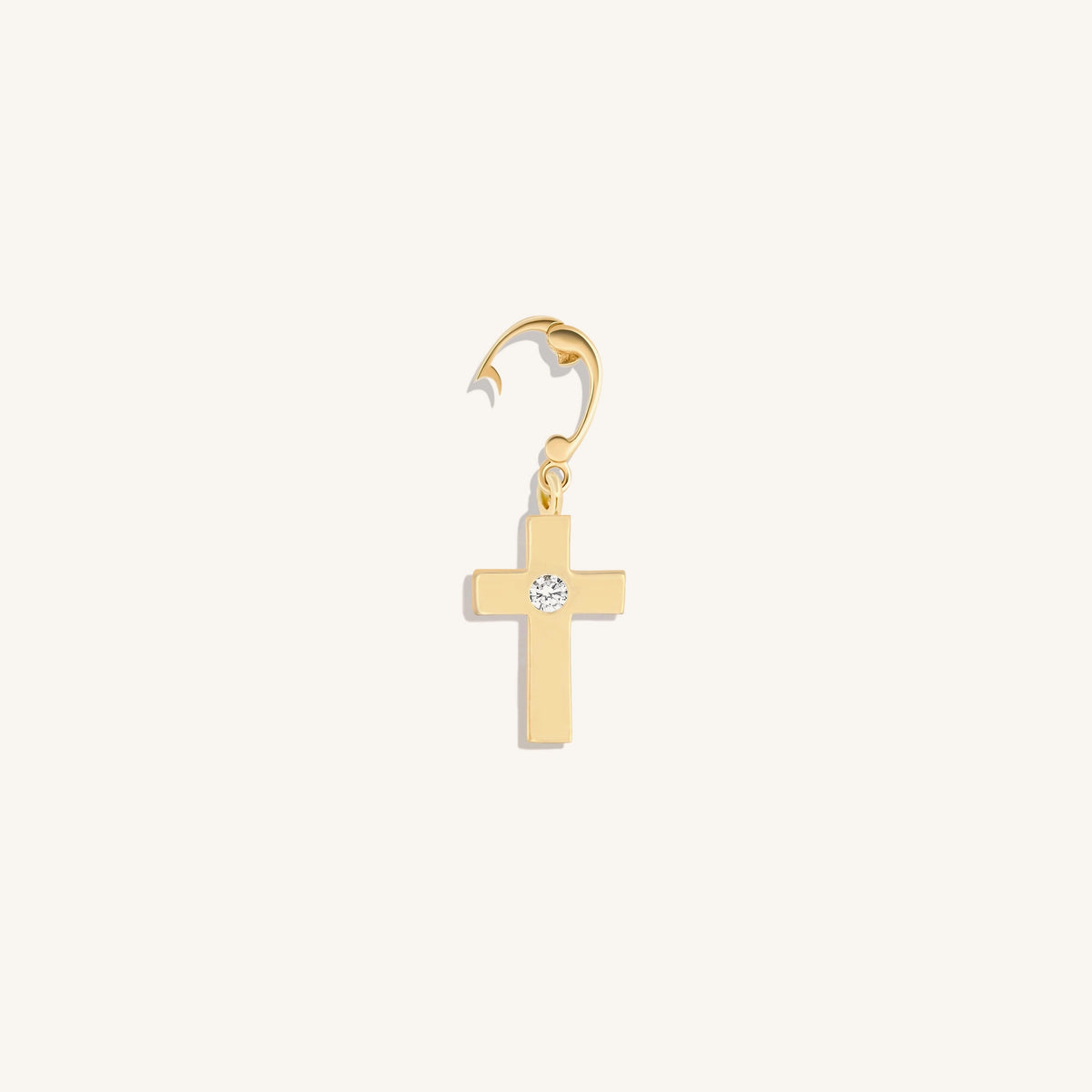 Gleaming Faith Gold Cross Charm