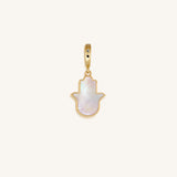 Effortless Manifestation Hamsa Mother of Pearl Engravable Charm