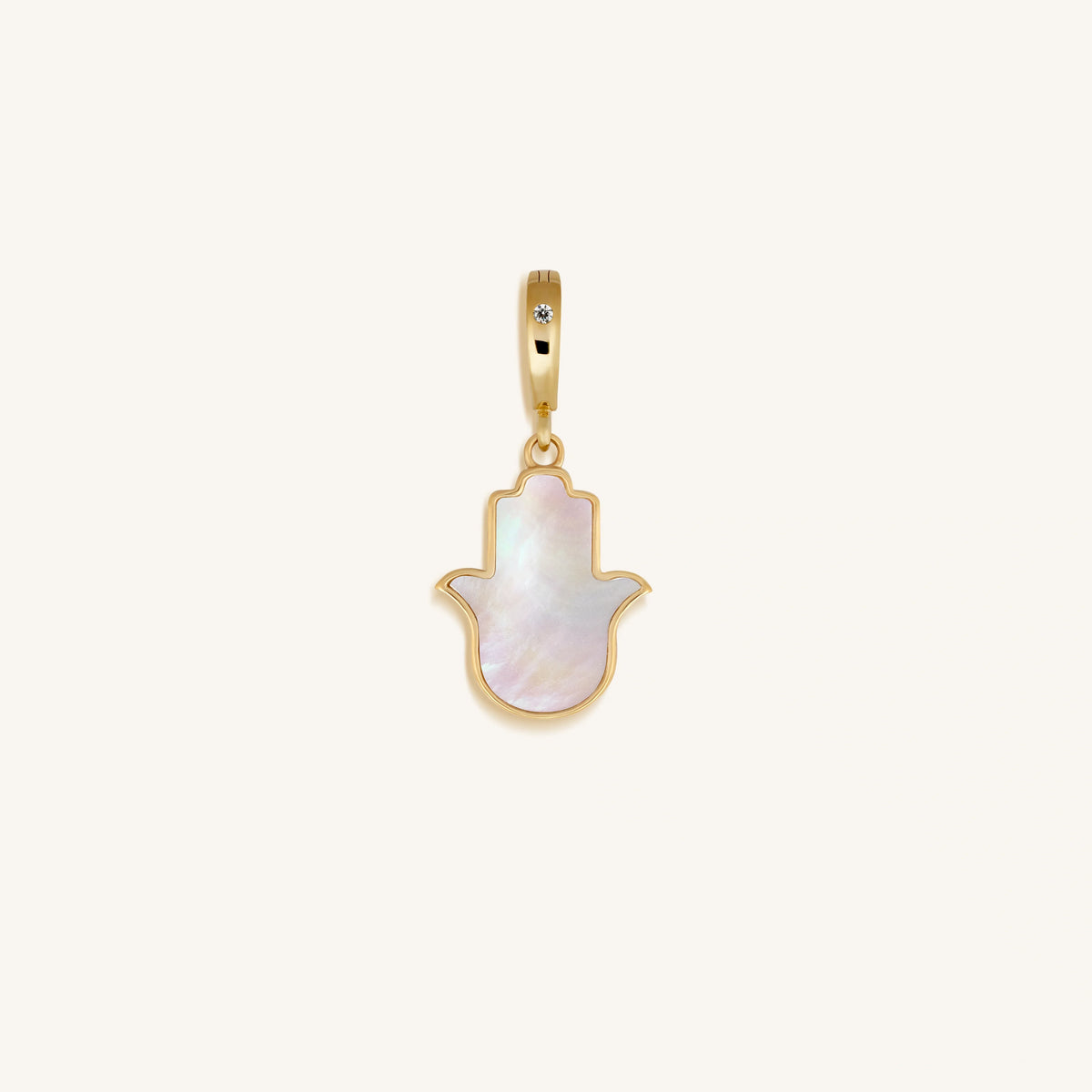 Effortless Manifestation Hamsa Mother of Pearl Engravable Charm