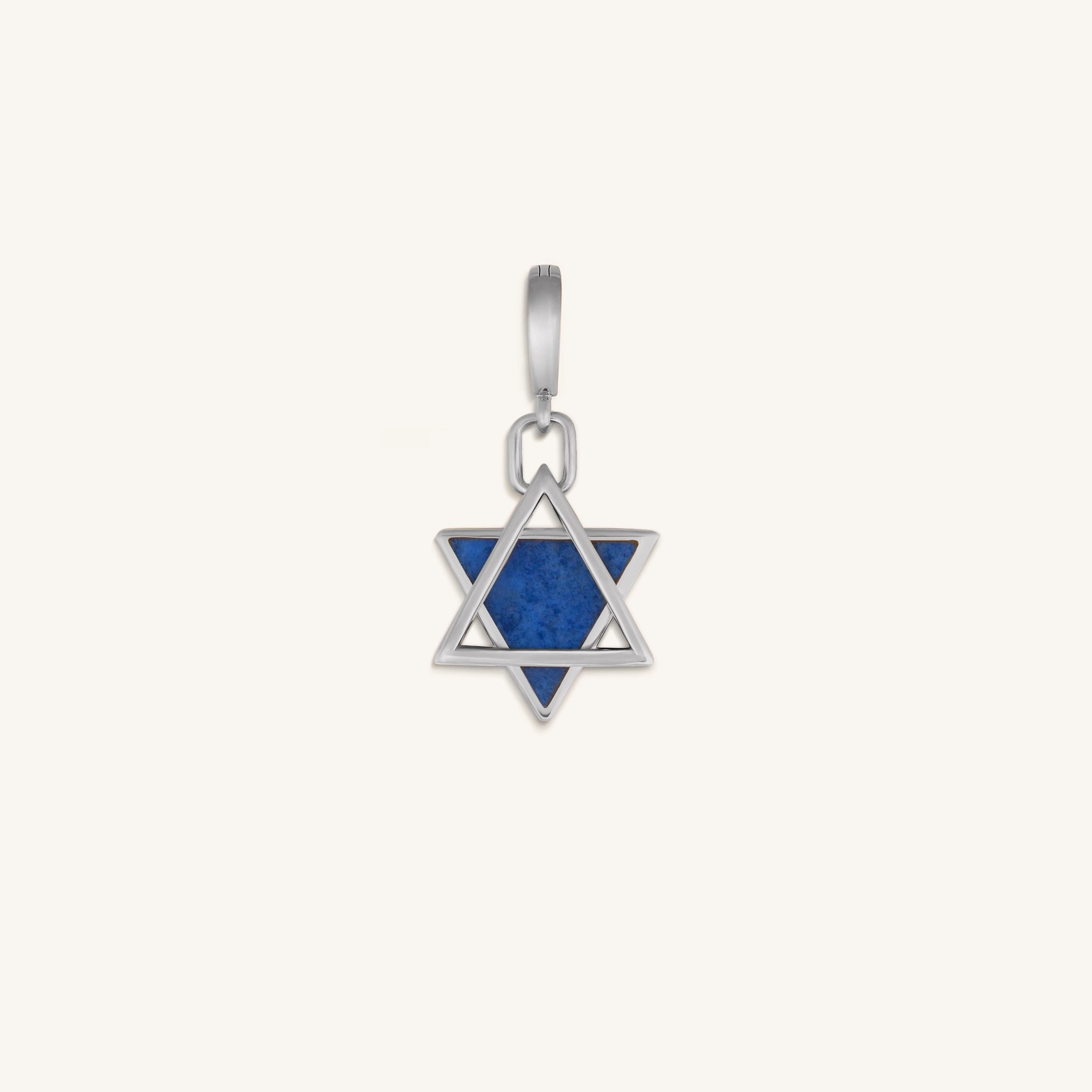 Perceptive Wisdom Lapis Lazuli Star of David Silver Pendant
