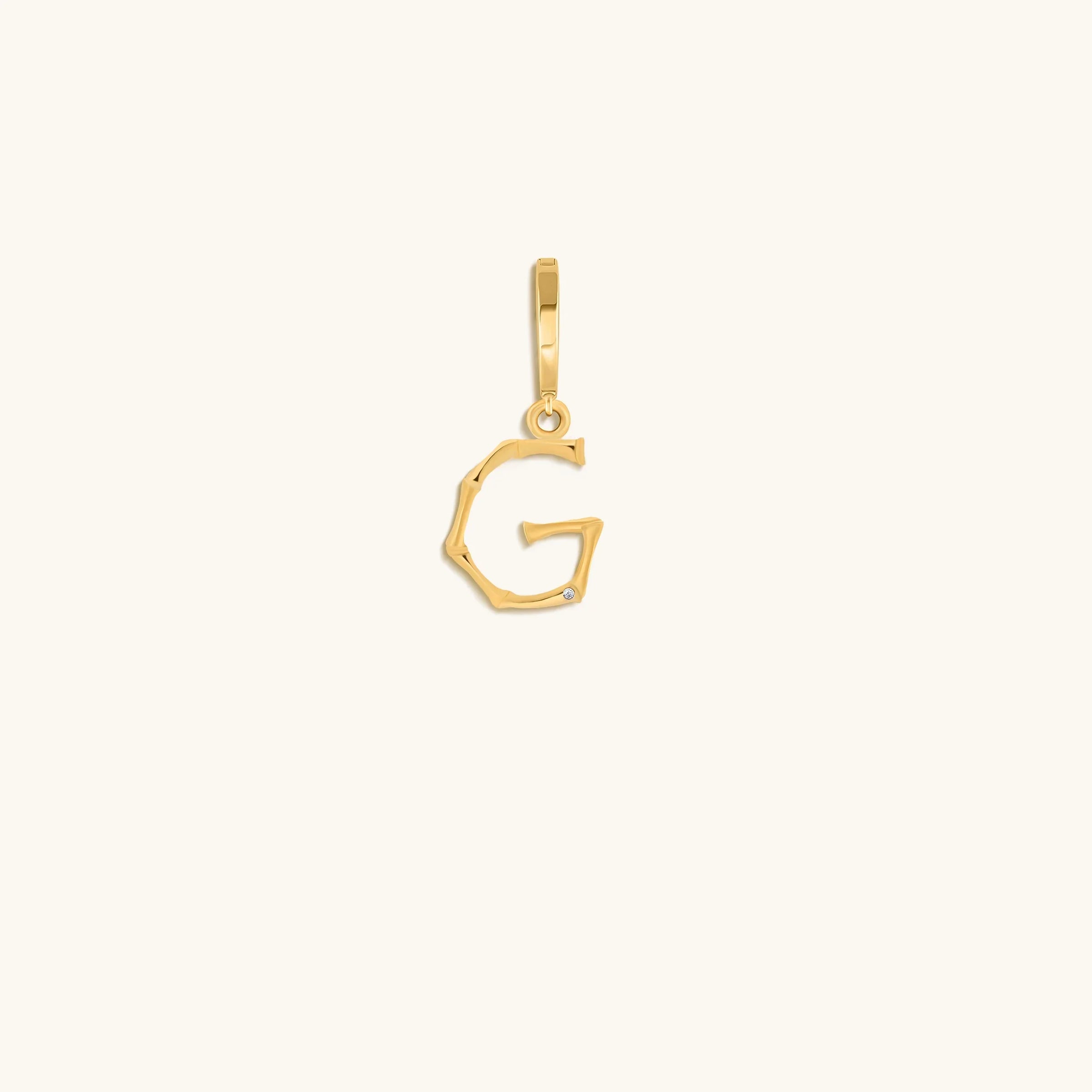 Peaceful Admiration Bamboo Initial Gold Charms