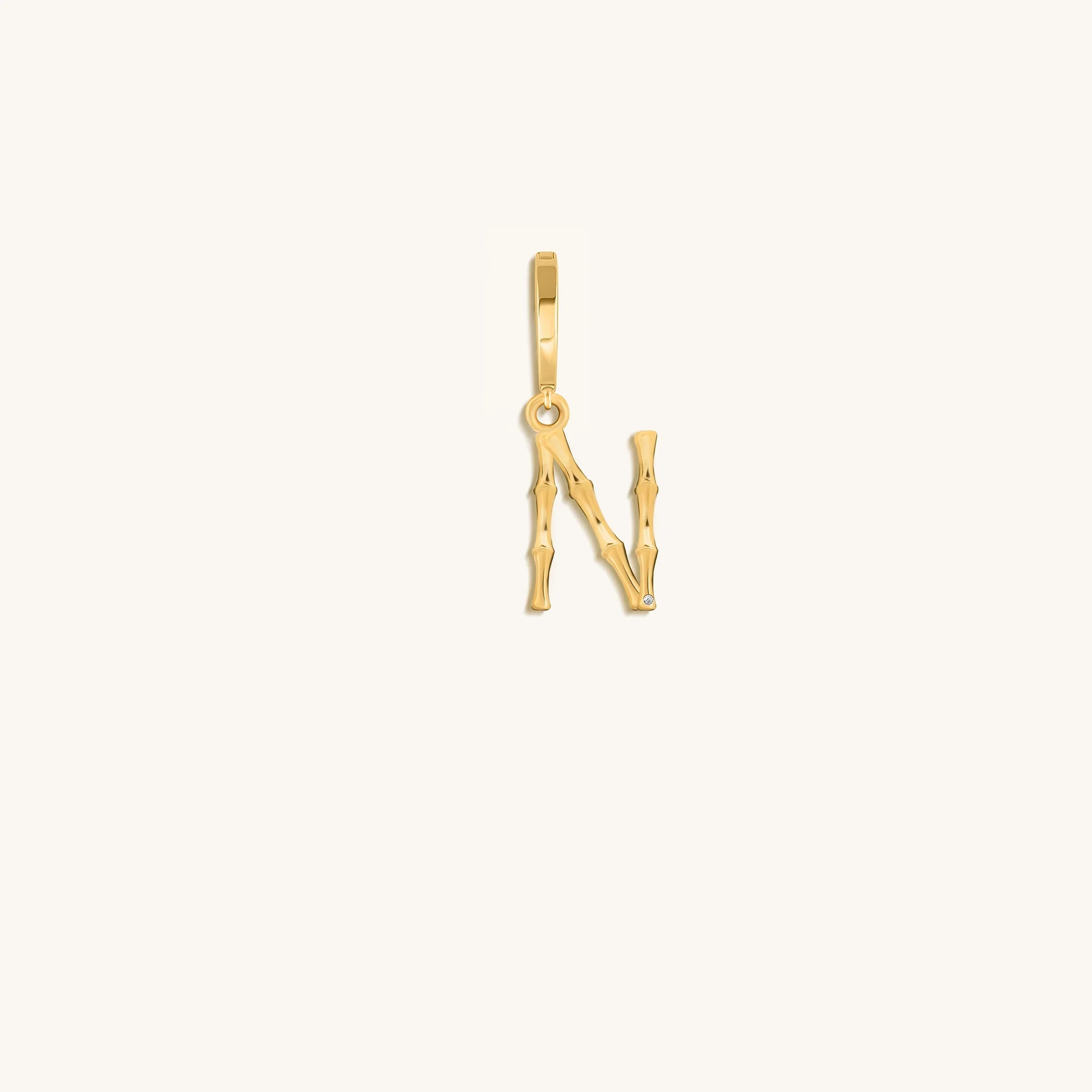 Peaceful Admiration Bamboo Initial Gold Charms