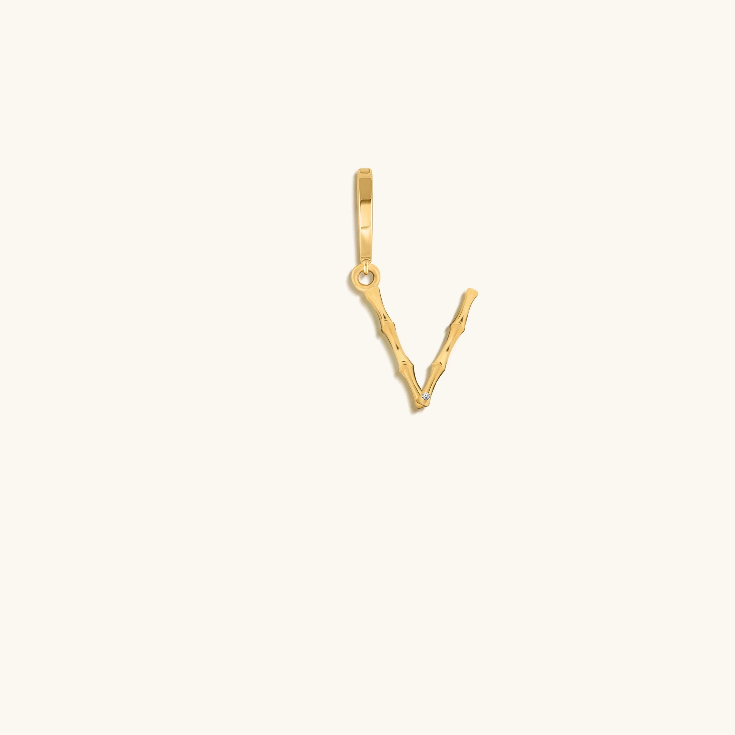 Peaceful Admiration Bamboo Initial Gold Charms