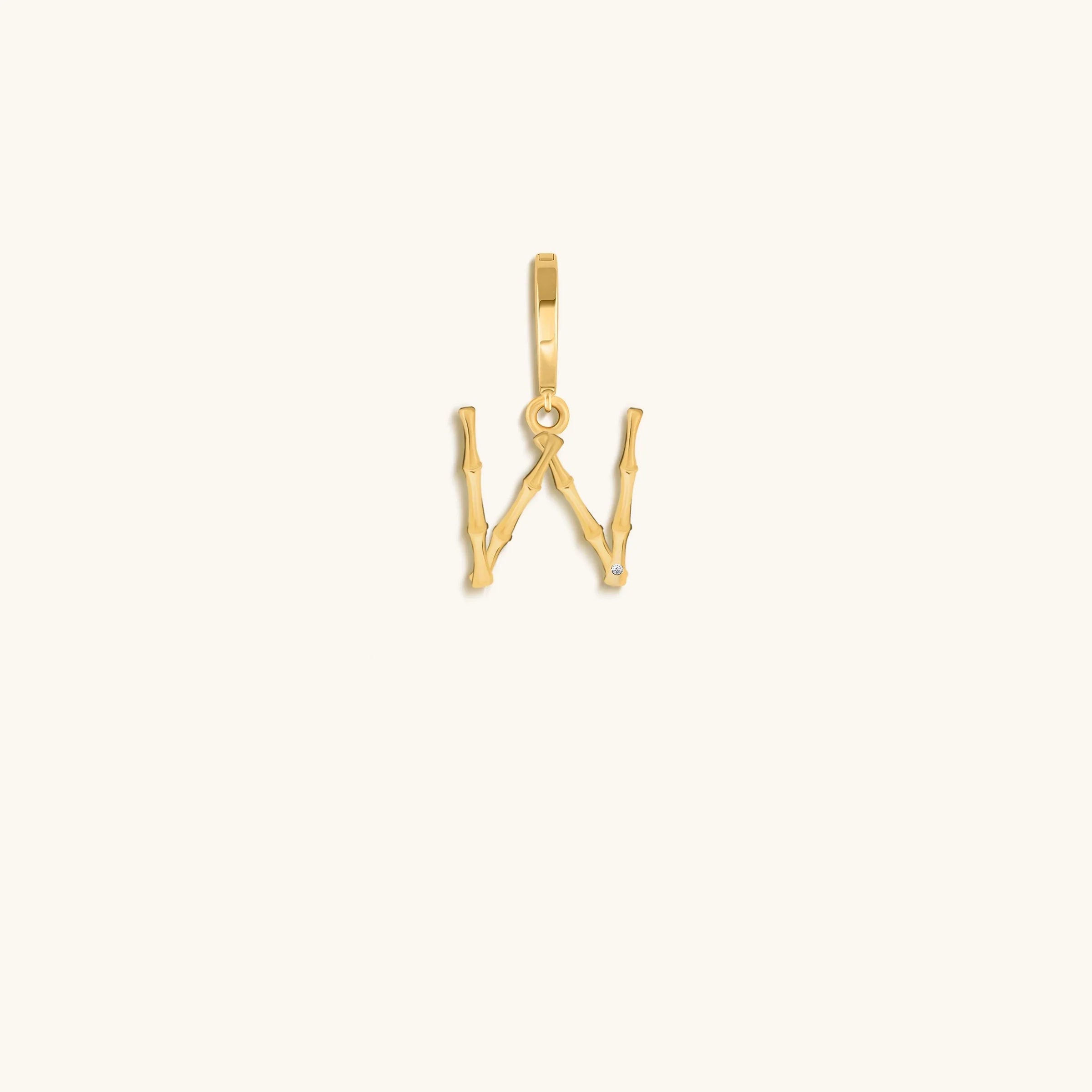 Peaceful Admiration Bamboo Initial Gold Charms