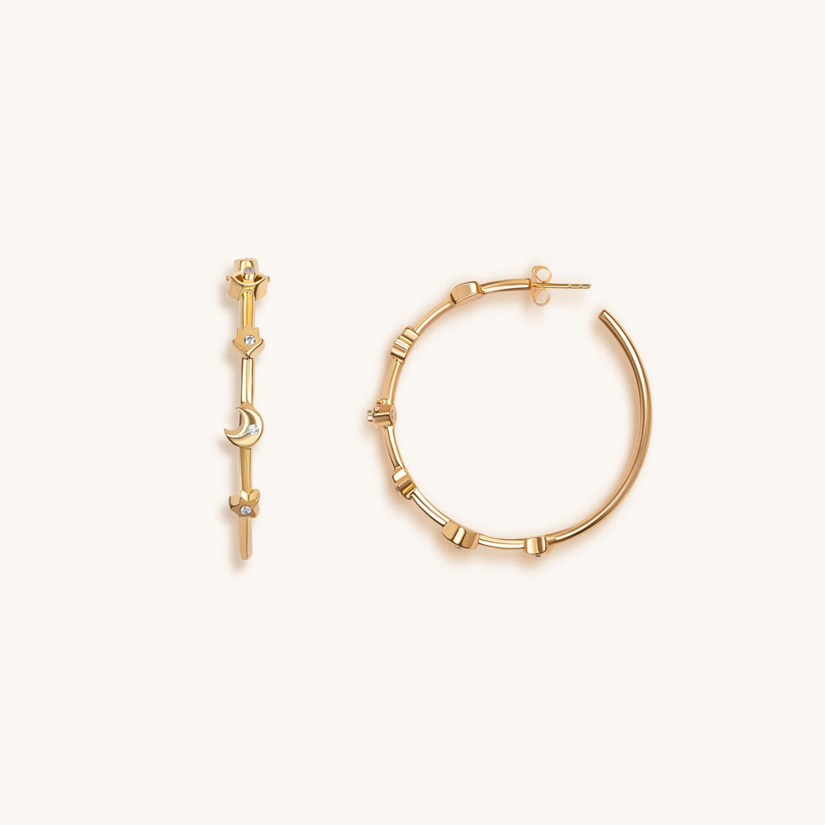 Universal Spirituality Multi Symbol Hoop Earrings