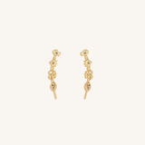 Divinely Guided Multi Symbol Climber Gold Earrings