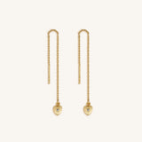 Cosmic Love Heart Drop Gold Earrings