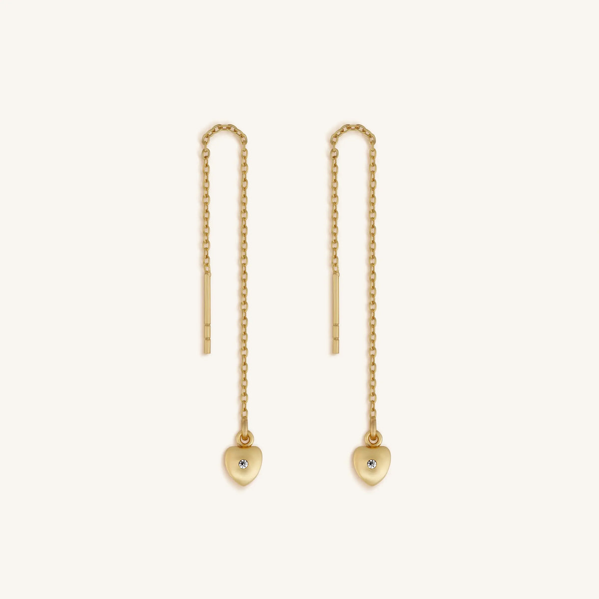 Cosmic Love Heart Drop Gold Earrings