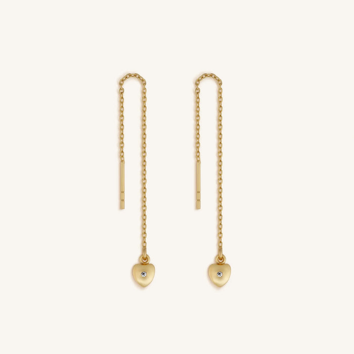 Cosmic Love Heart Drop Gold Earrings