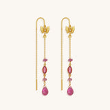 Zen Mindset Tourmaline Butterfly Gold Drop Earrings