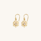 Divine Existence Gold Lotus Moonstone Earrings