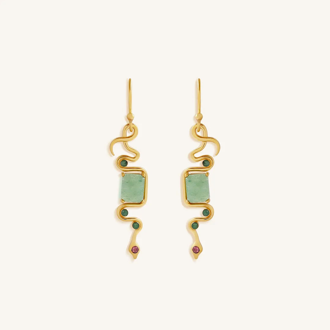 Serpent Renewal Multi-Stone Dangle Earrings