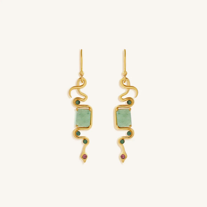 Serpent Renewal Multi-Stone Dangle Earrings