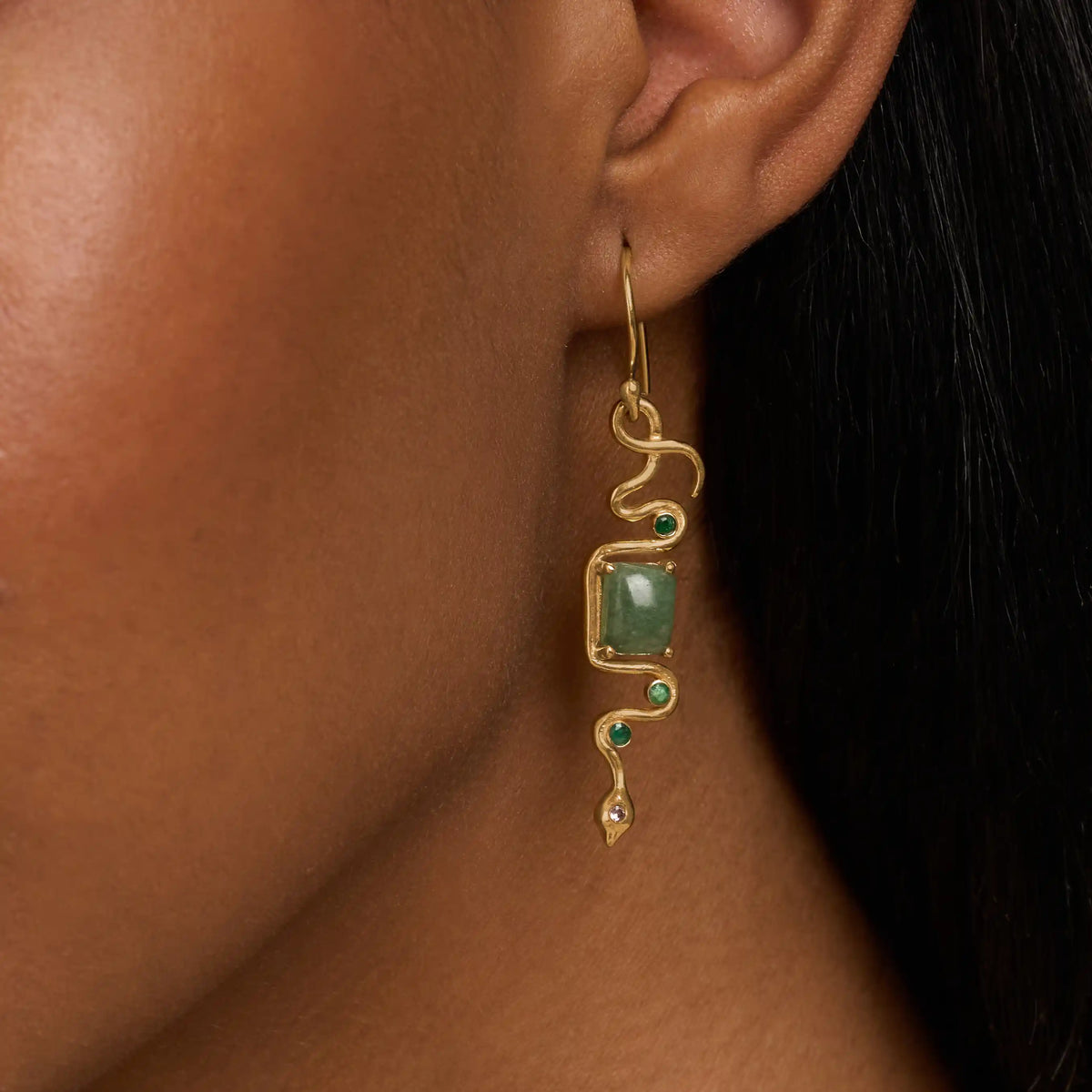 Serpent Renewal Multi-Stone Dangle Earrings