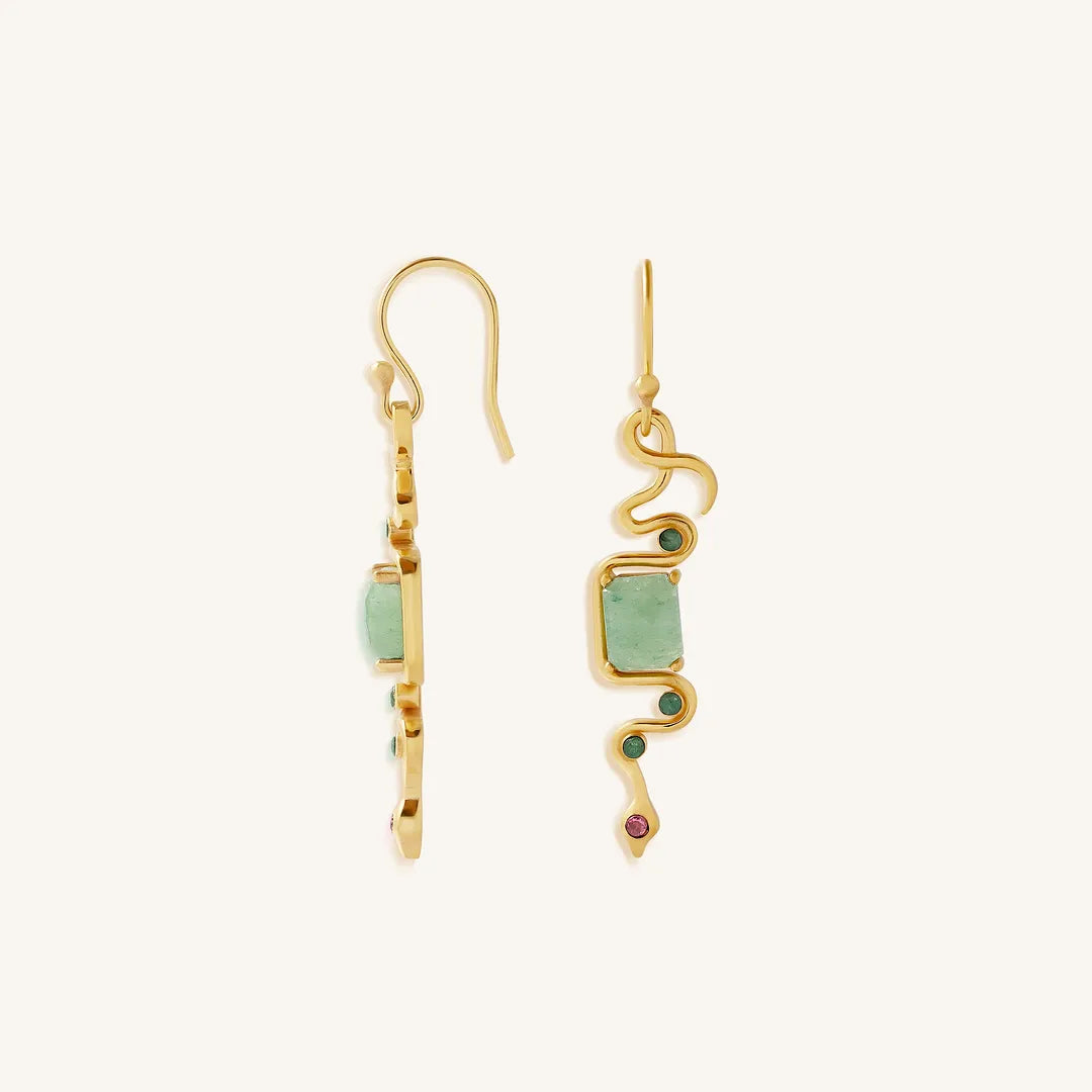 Serpent Renewal Multi-Stone Dangle Earrings