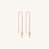 Flowing Frequency Aquamarine Evil Eye Earrings