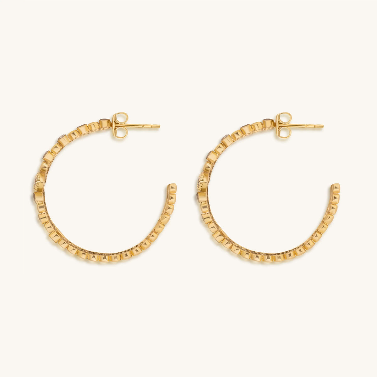 Amplified Insight Evil Eye Moonstone Hoop Earrings