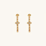 Amplified Insight Evil Eye Moonstone Hoop Earrings