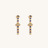 Truth Seeker - Evil Eye Lapis Hoop Earrings