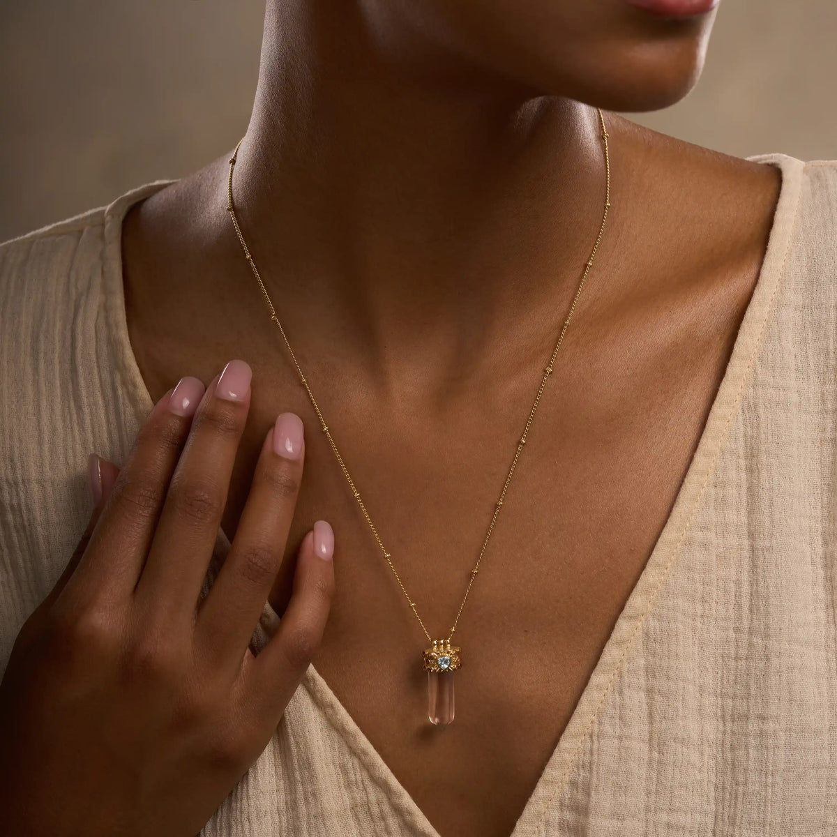 Guiding Light Multi-Stone Pointer Necklace