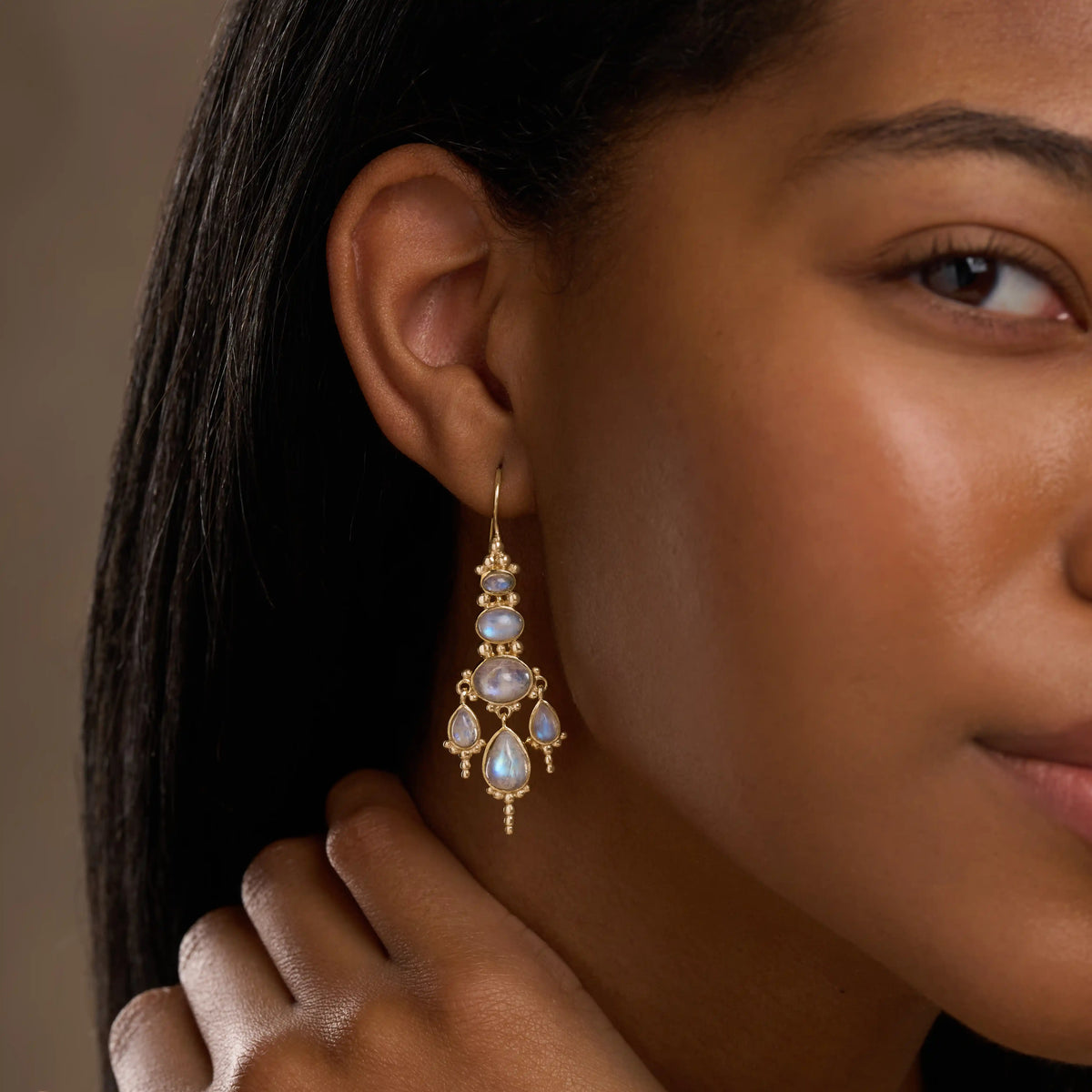 Celestial Glow Moonstone Earrings