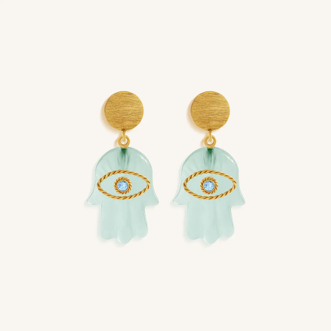 Skyward Grace Hamsa Dangle Earrings