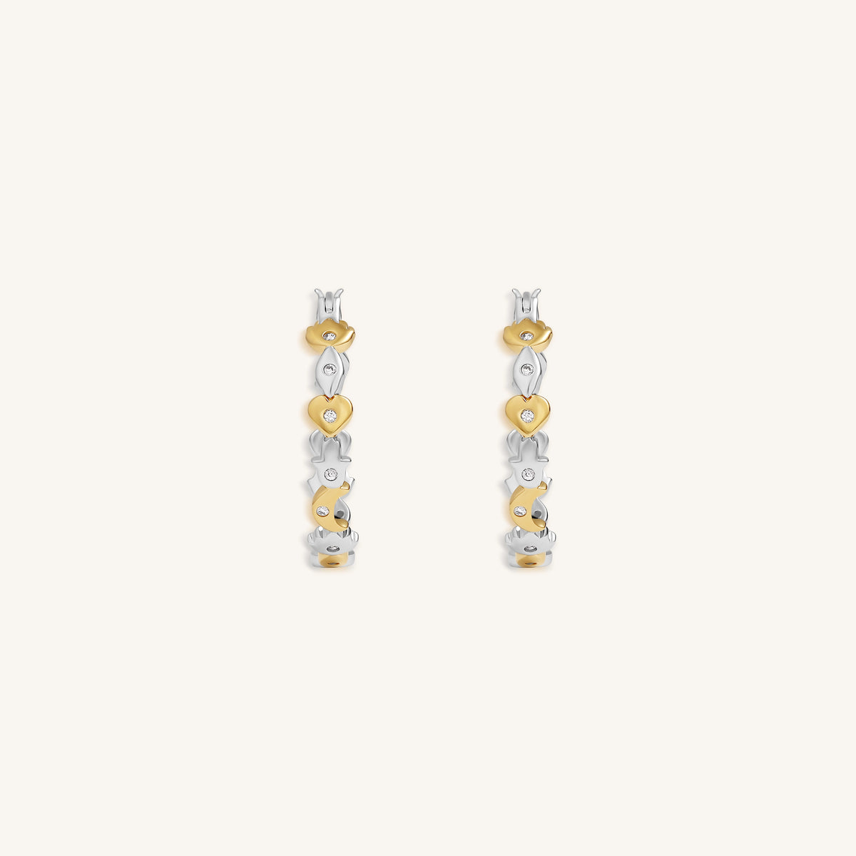 Guiding Light Multi-Charm Gold Hoop Earrings