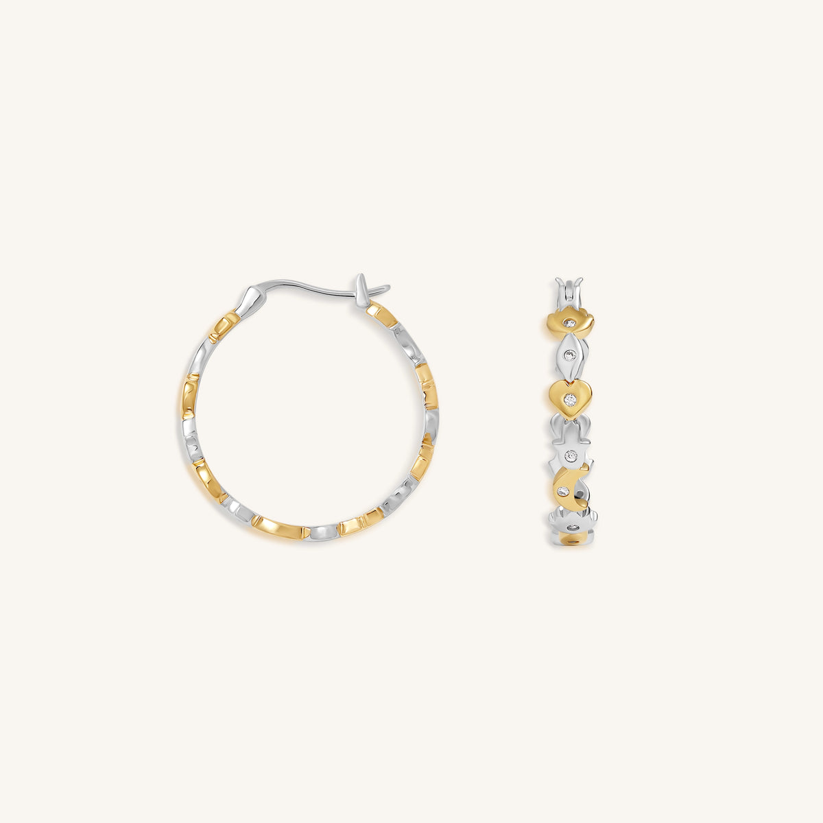 Guiding Light Multi-Charm Gold Hoop Earrings
