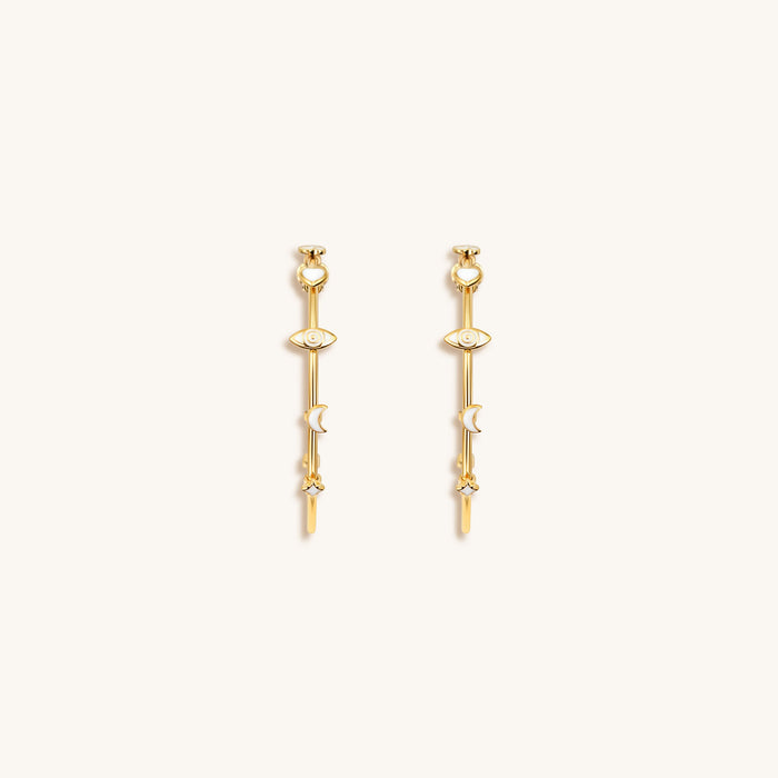 Feminine Spirituality - Multi Symbol Hoop Earrings