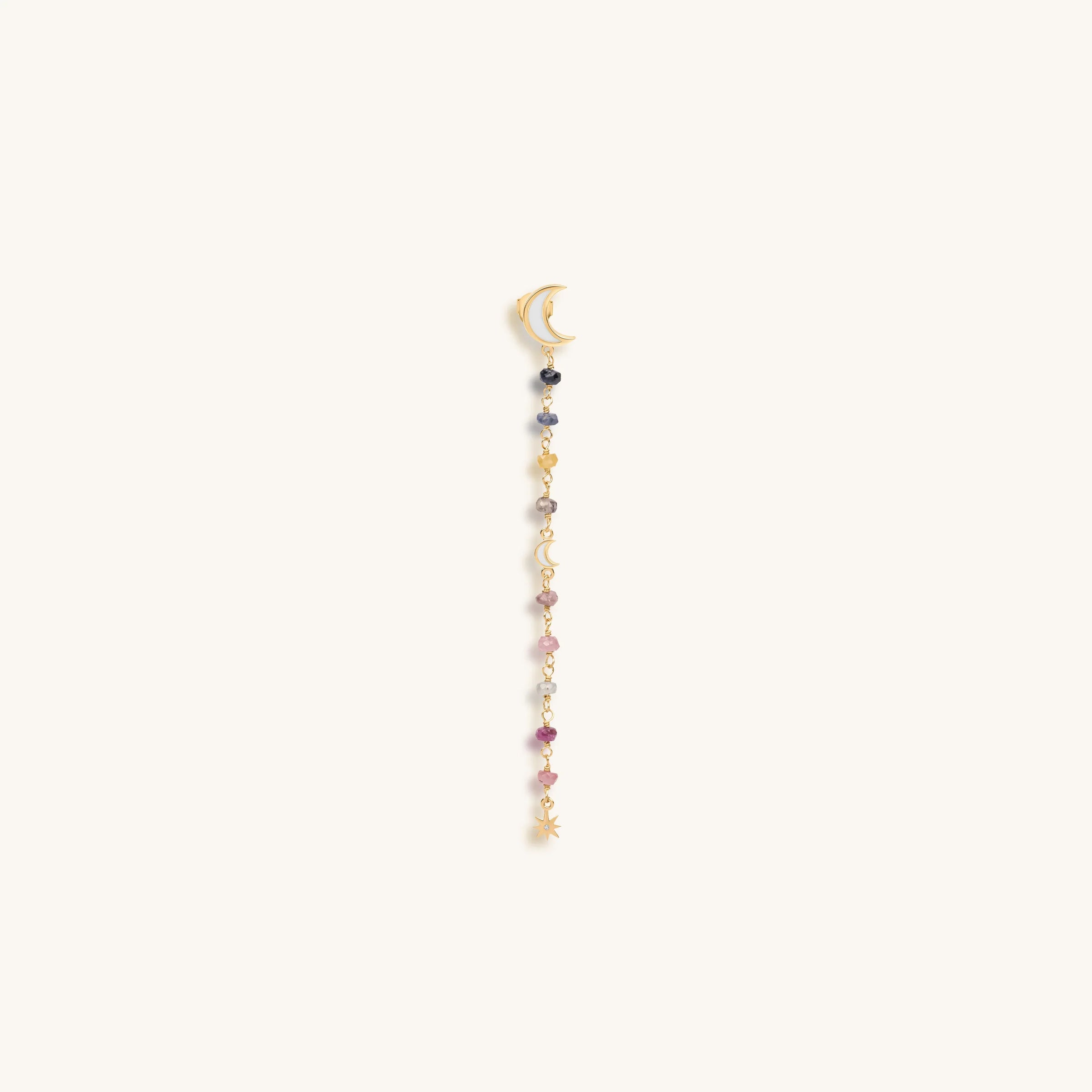 Otherworldly Opulence Sapphire Moon & Star Earring