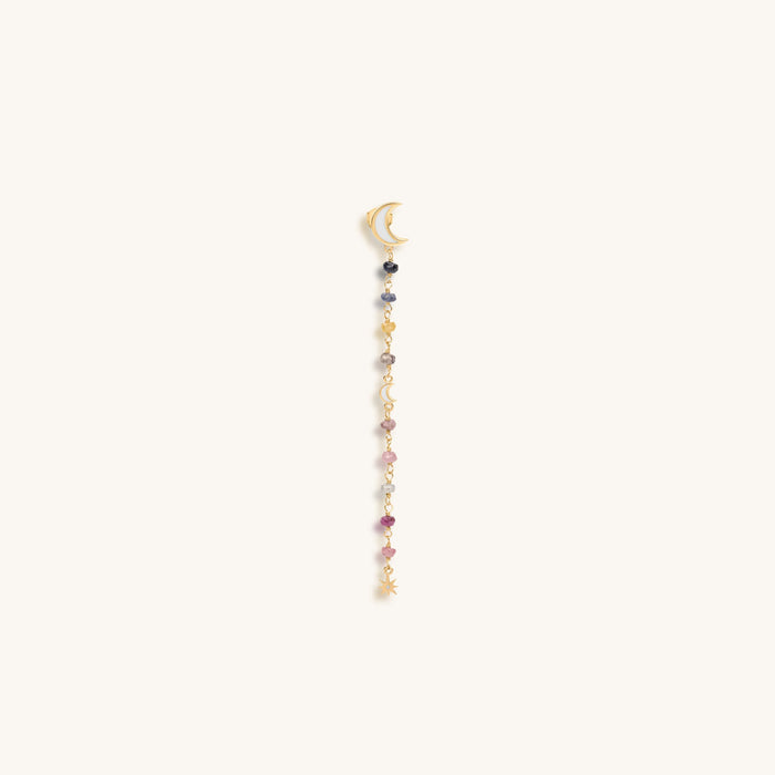 Otherworldly Opulence Sapphire Moon & Star Earring