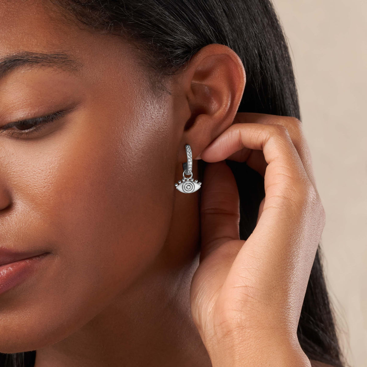Fortune's Shield - Silver Evil Eye Earring Charm