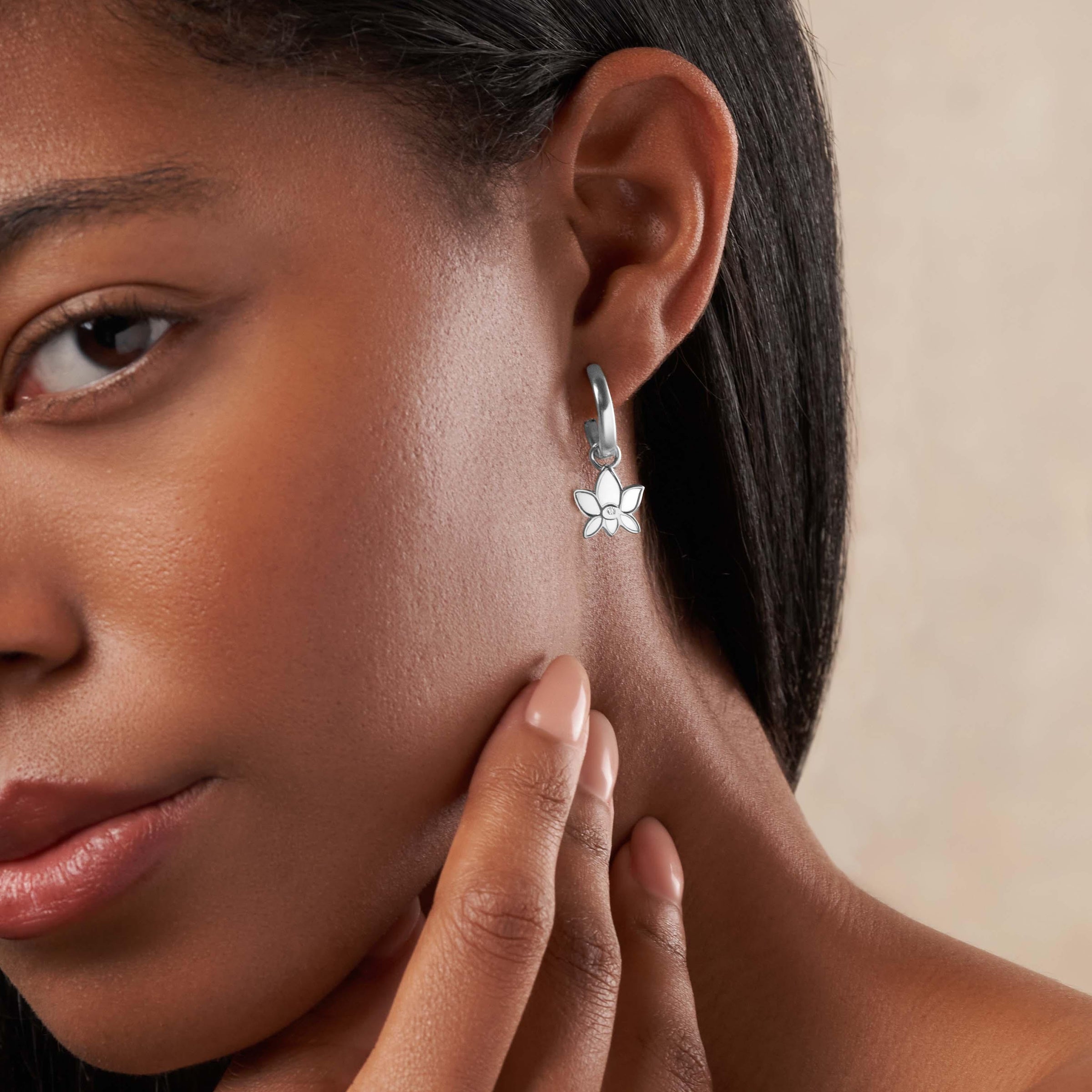 Unending Grace - Silver Lotus Earring Charm