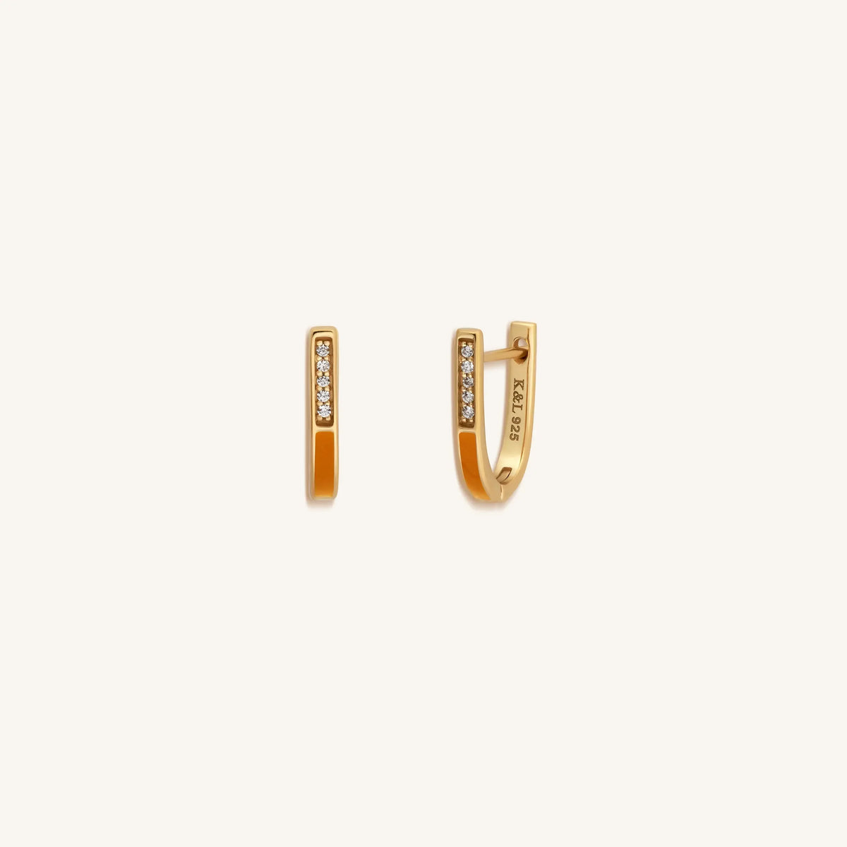 Activated Bliss Orange Gold Hoop Earrings