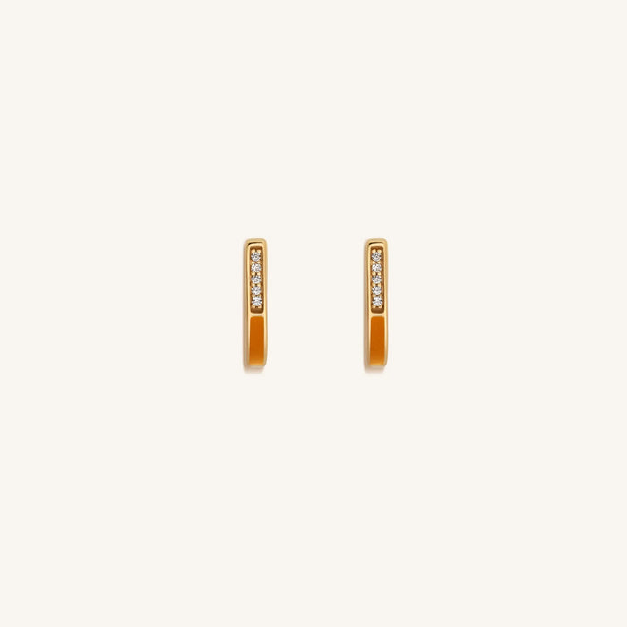 Activated Bliss Orange Gold Hoop Earrings