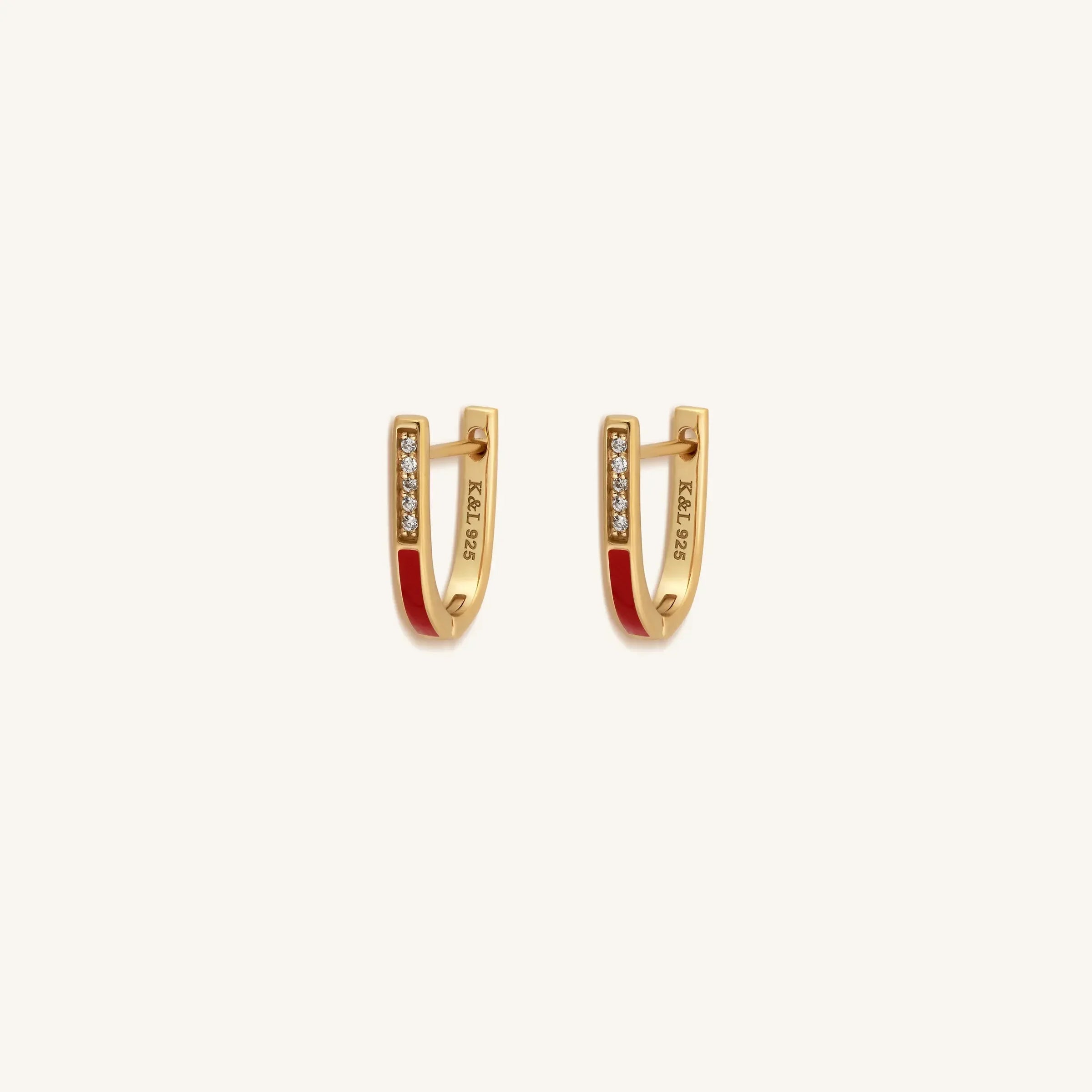 Empowered Passions Red Gold Hoop Earrings