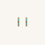 Serene Sensations Turquoise Gold Hoop Earrings