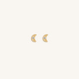 Balanced Perspective Diamond Moon Earrings