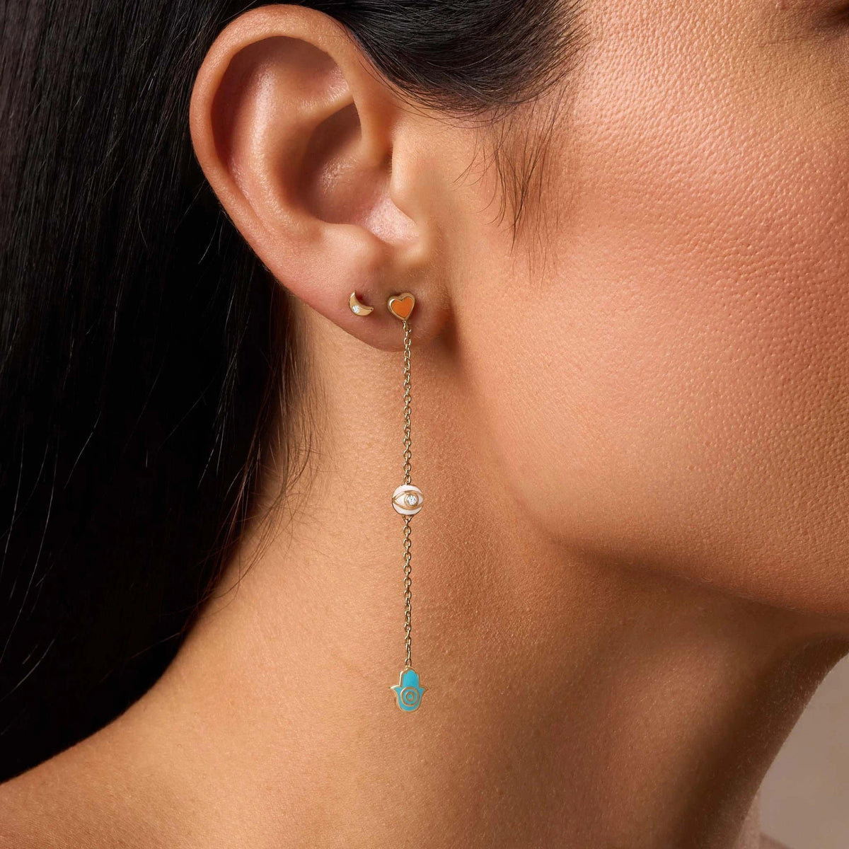 Balanced Perspective Diamond Moon Earrings