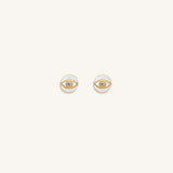 Bright Beginnings White Evil Eye Earrings