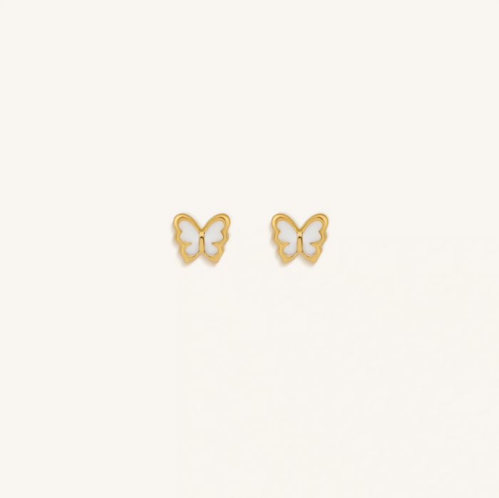 Pure Awakening White Butterfly Earrings